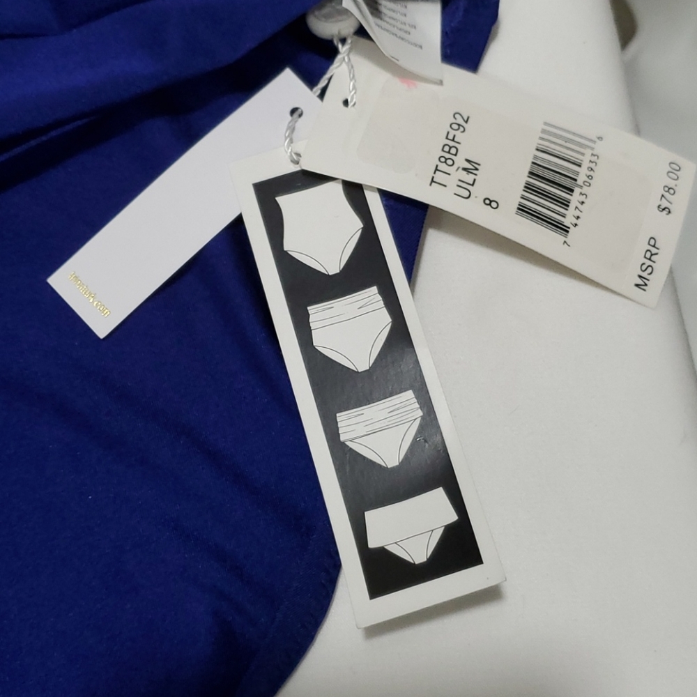 NWT TRINA TURK 4-WAY NAVY HIPSTER BOTTOM SIZE 8 - Picture 4 of 8